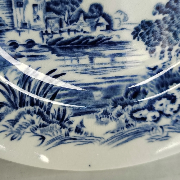 Enoch Wedgewood Tunstall Countryside 5 Bread/App Plates Vintage Blue & White - Picture 15 of 16